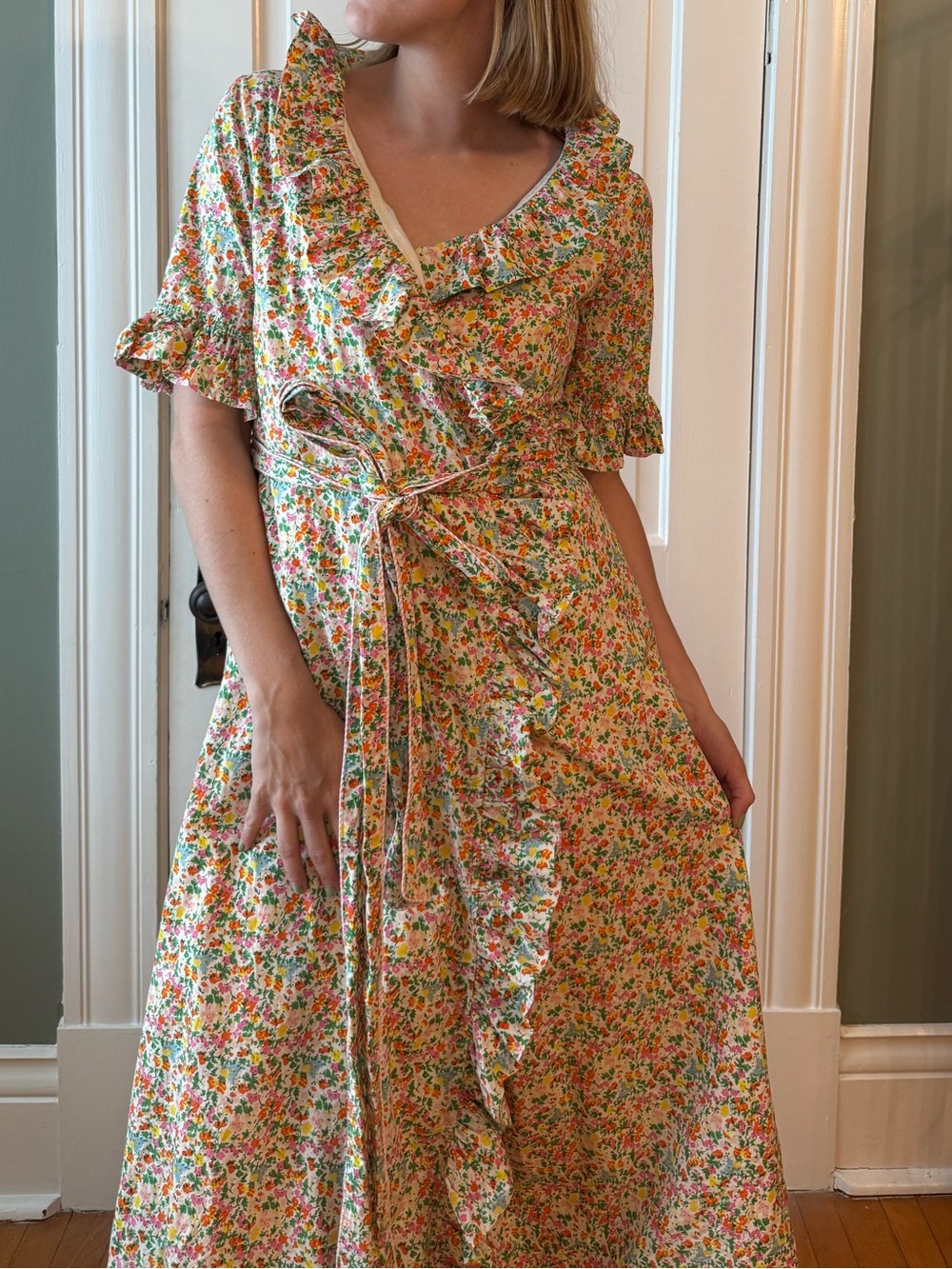 Elizabeth Wilson maxi floral wrap dress